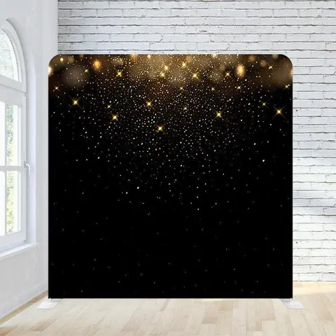 Black & Gold Falling Sparkles Backdrop