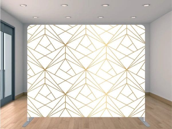 White & Gold Geometric Backdrop