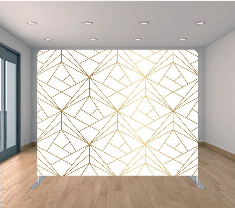 White & Gold Geometric Backdrop